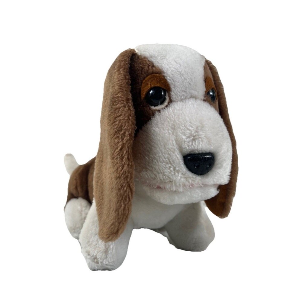Vintage Fun Farm 1980s Dog Plush Stuffed Animal Bassett Hound Puppy Carnival Toy